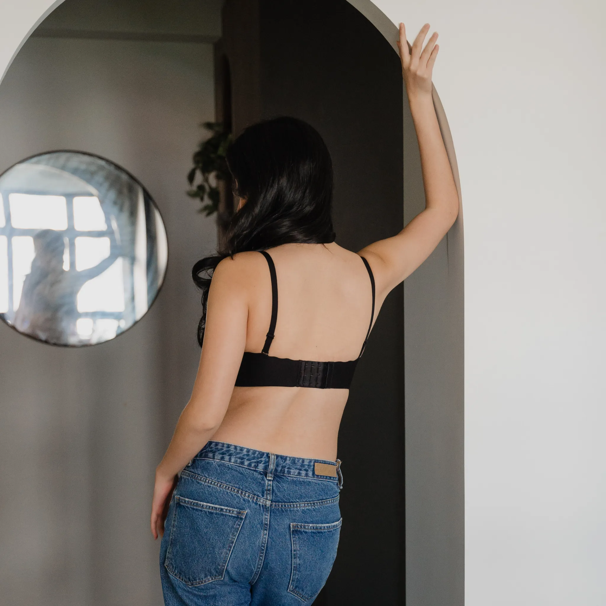 Perky Chevron! Seamless Push Up Wireless Bra in Black