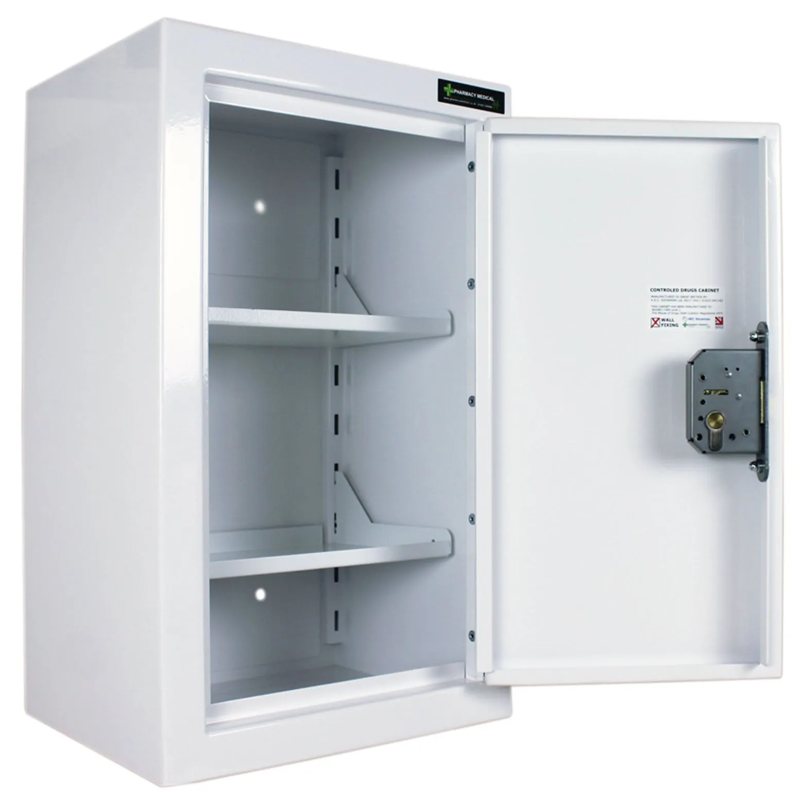 Pharmacy Medical - HECDC1010 CONTROLLED DRUGS CABINET | 2 SHELVES (Adjustable) |  R or L HINGE, optional warning light