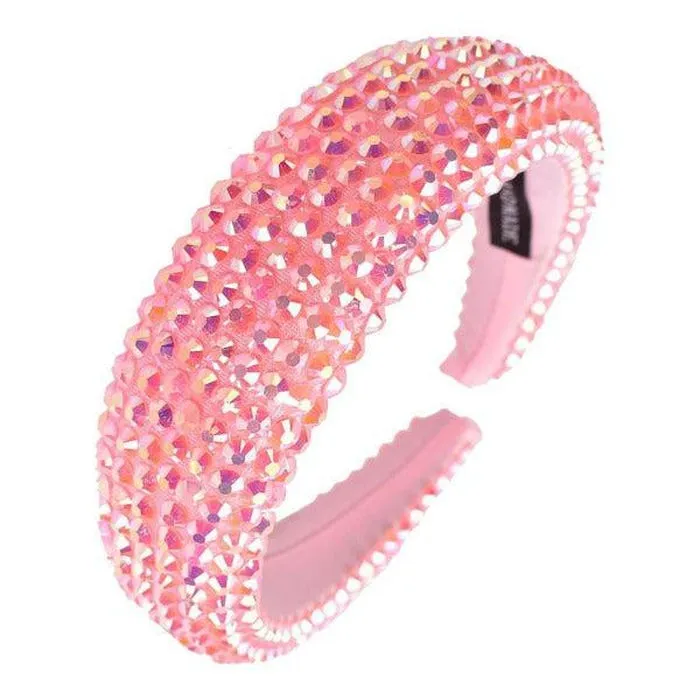Pink Faceted Bead Padded Headband