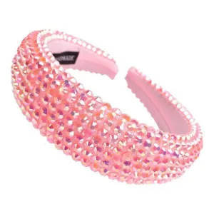 Pink Faceted Bead Padded Headband