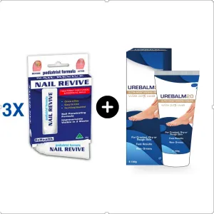 Podiatrist Formula Nail Revive (3 pack)   Urebalm20 Heel Balm