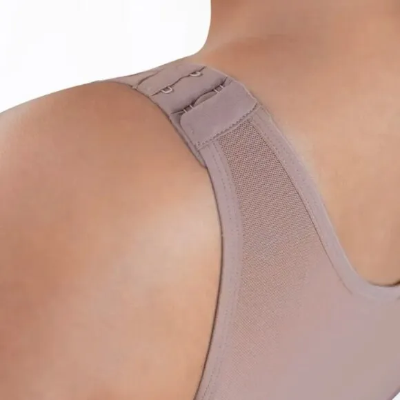 Post Surgical Comfort Bra Beige Clasp Medium Thick Strap *