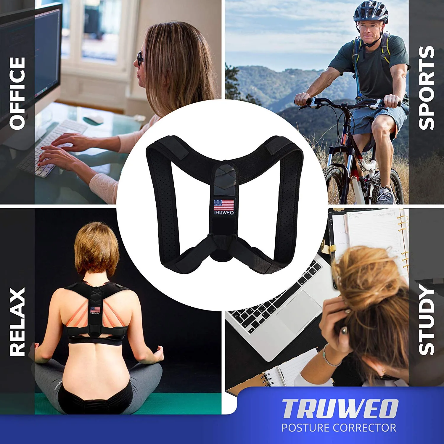 Posture Corrector For Men And Women - USA Designed Adjustable Upper Back Brace For Clavicle Support and Providing Pain Relief From Neck, Back and Shoulder (Universal)