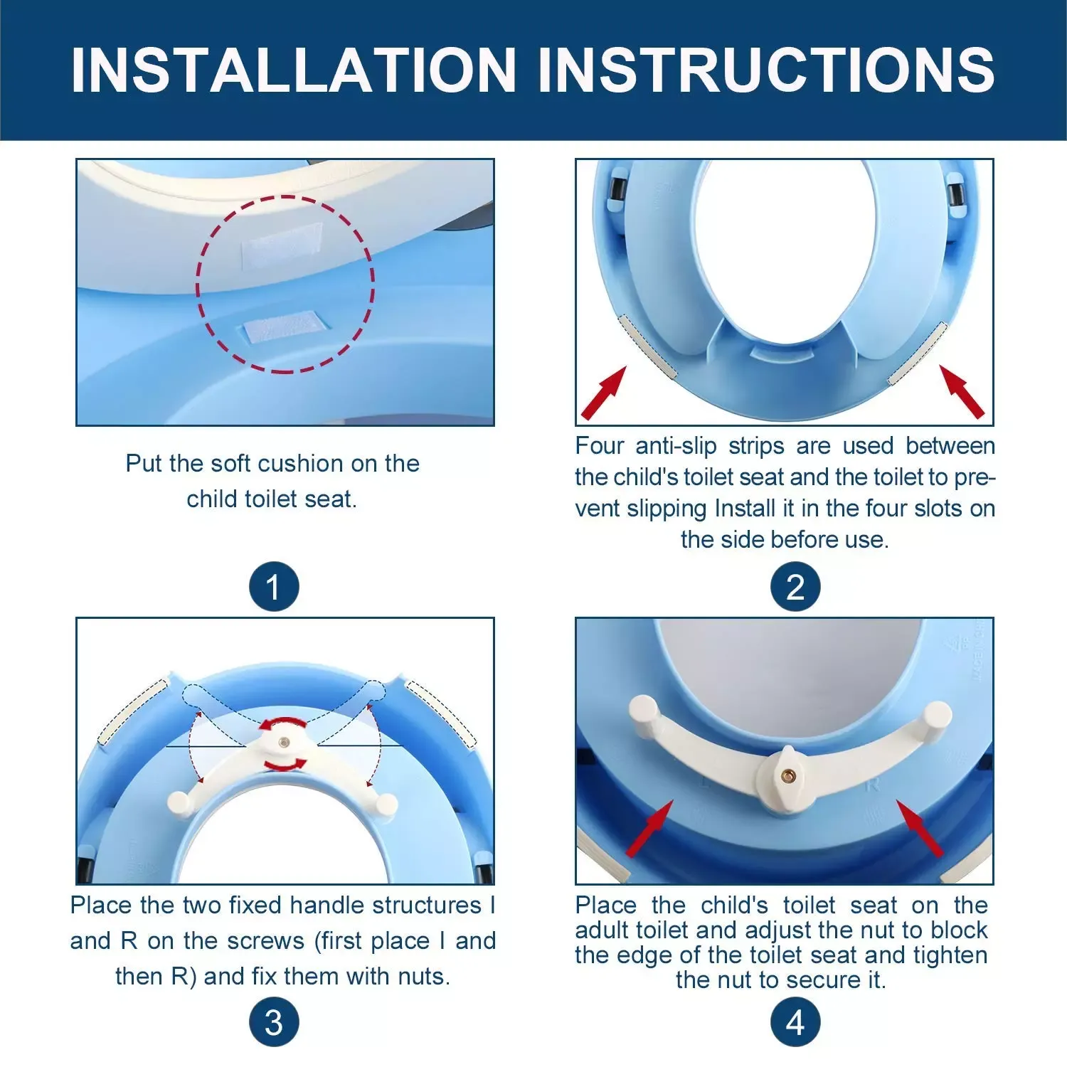 Potty Training Seat for Toddlers with 3-Level Protection System