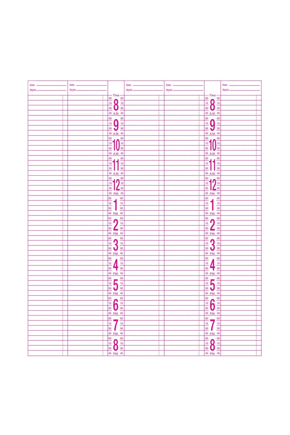Professional 5 Column Appointment Book
