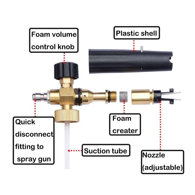 Professional High-Pressure Foam Lance/Cannon w. Adjustable Nozzle