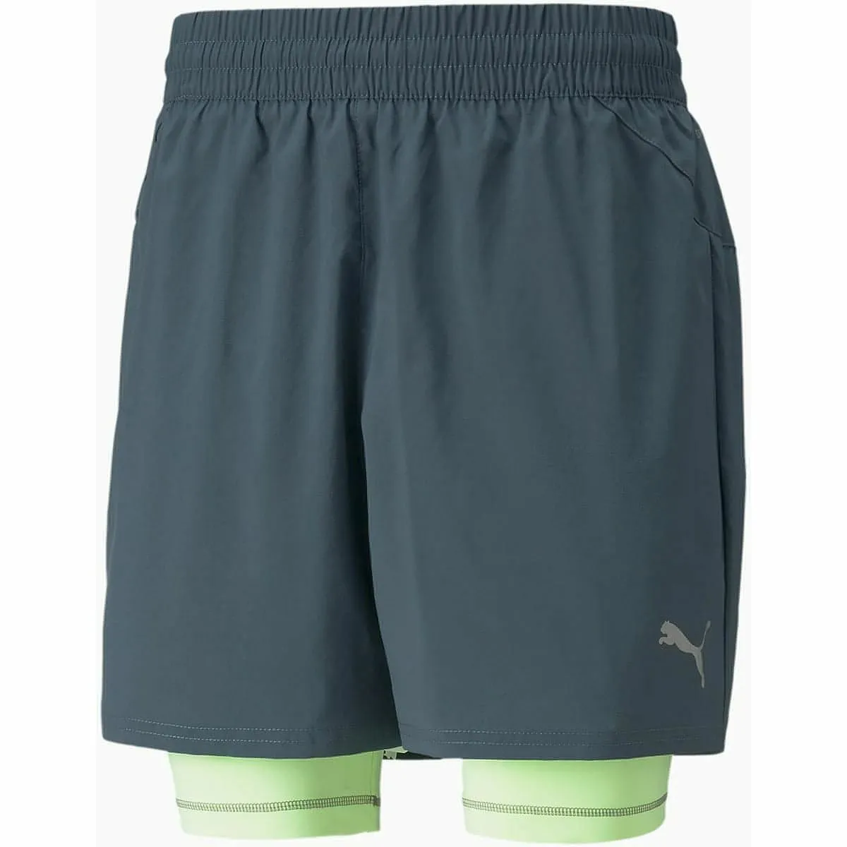 Puma 5 Inch Graphic 2 In 1 Mens Running Shorts - Grey