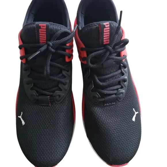 Puma Black and Red Athletic Running Shoes