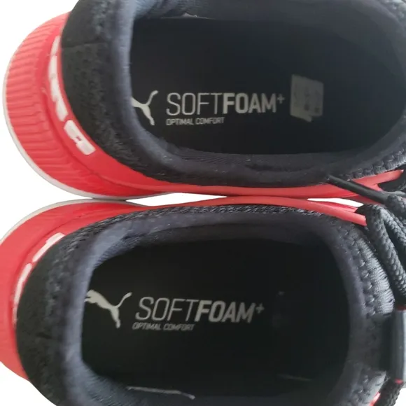 Puma Black and Red Athletic Running Shoes
