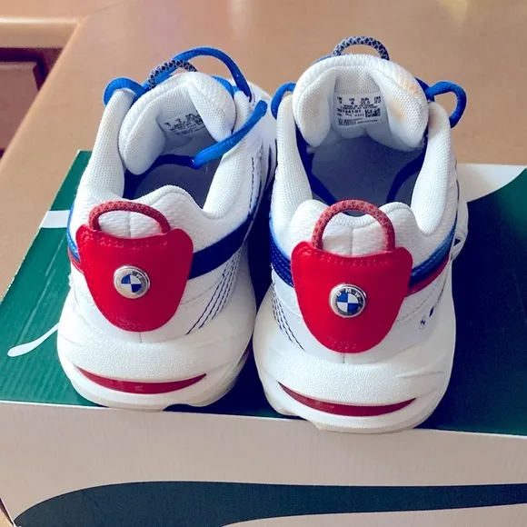 Puma Kids White and Blue Sneakers