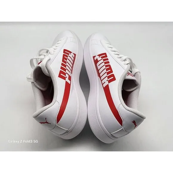 Puma Youth Softfoam  Sneakers Size 6C White &amp; Red Optimal Comfort