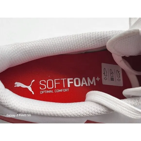 Puma Youth Softfoam  Sneakers Size 6C White &amp; Red Optimal Comfort