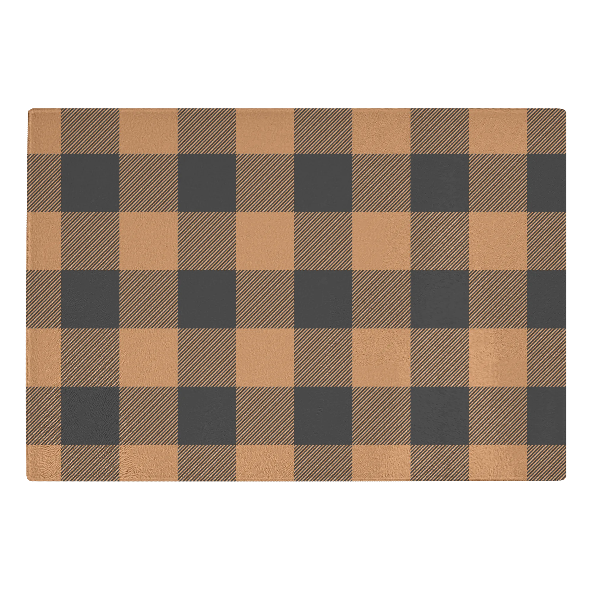 Pumpkin Spice and Black Buffalo Plaid Tempered Glass Cutting Board Farmhouse Fall Decor
