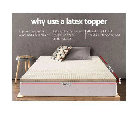 Pure Natural Latex Mattress Topper 7 Zone 5cm