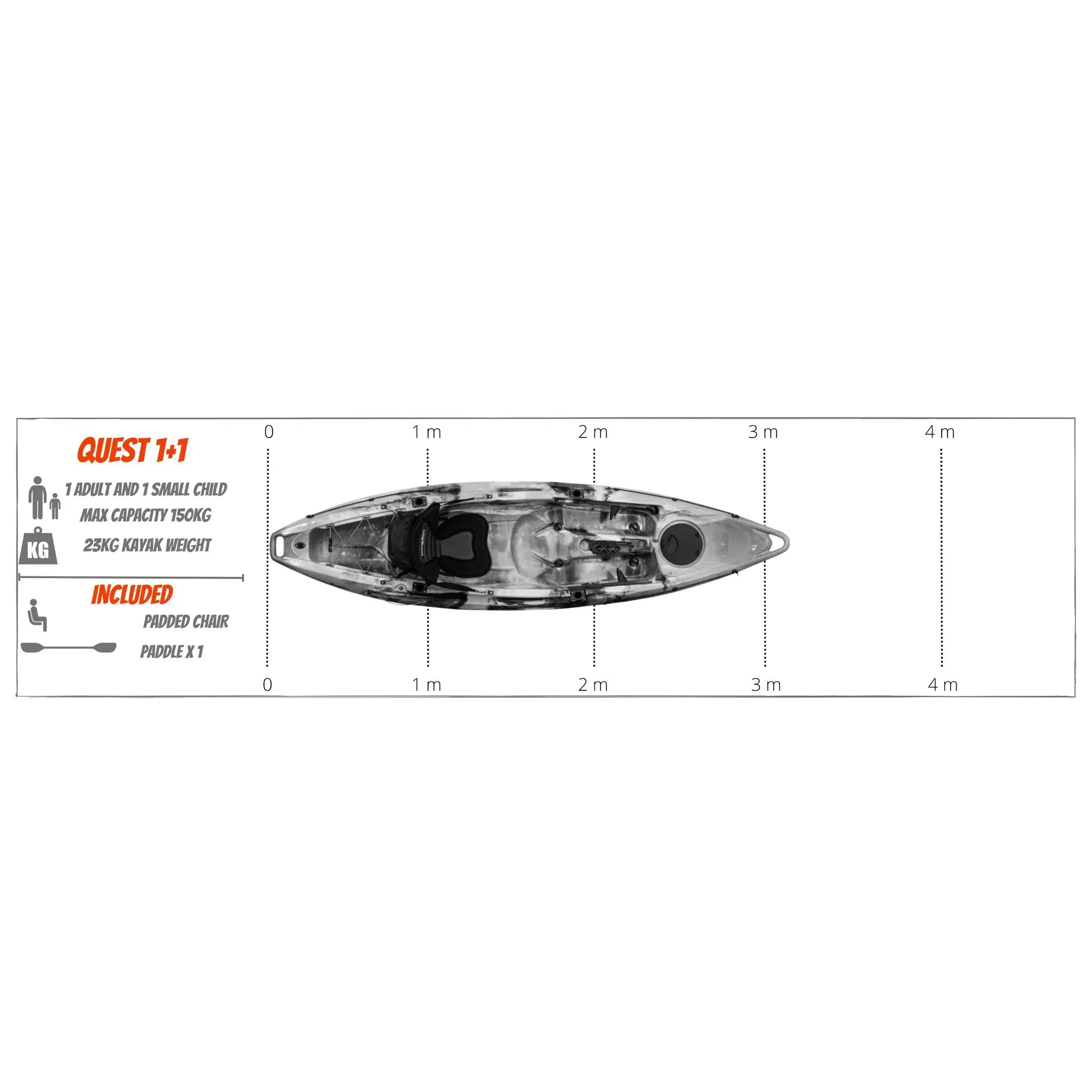 Quest Single 1 plus 1 sit on top kayak