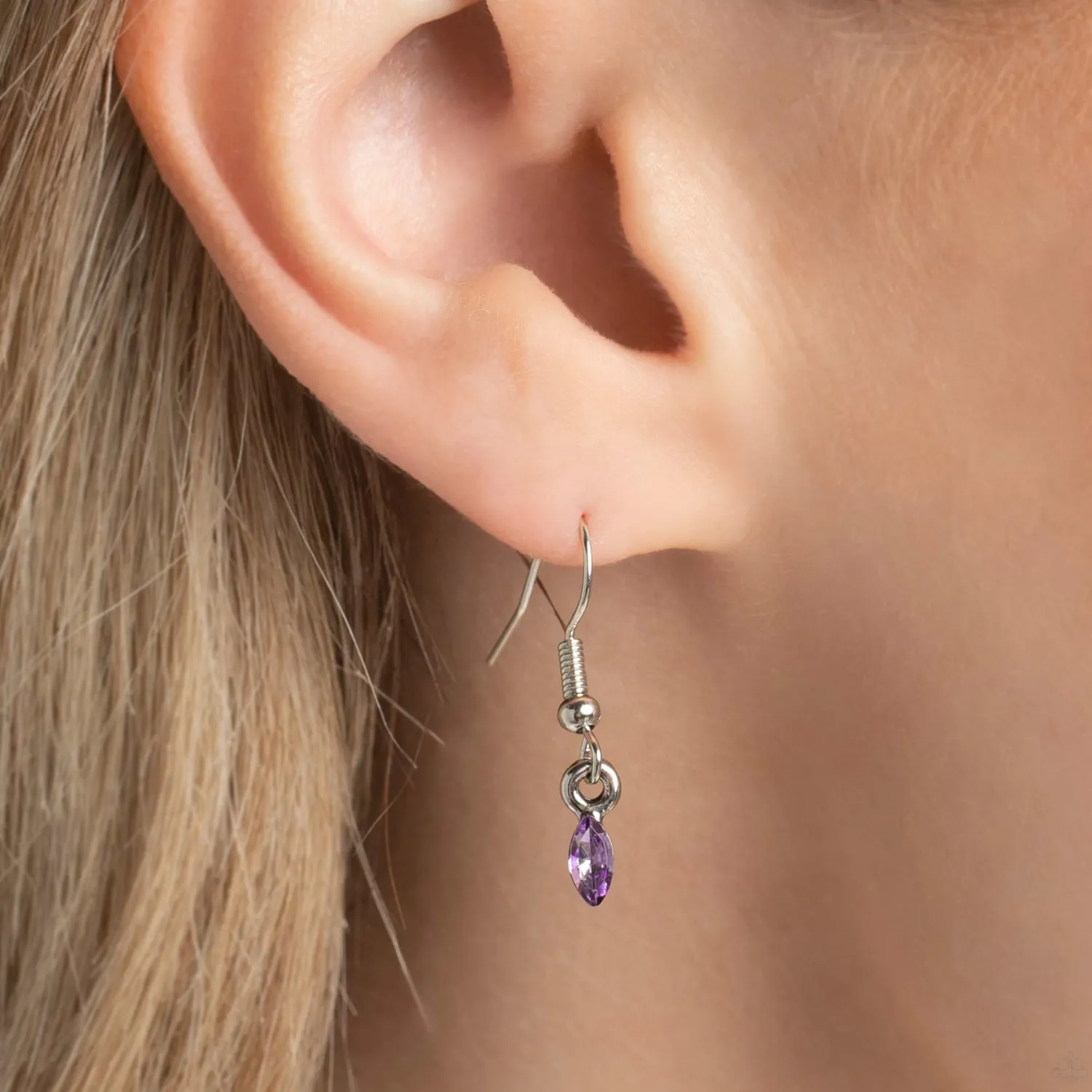 "Dynamic Dragonfly" Silver Metal & Moveable Purple Rhinestone Dragonfly Necklace Set