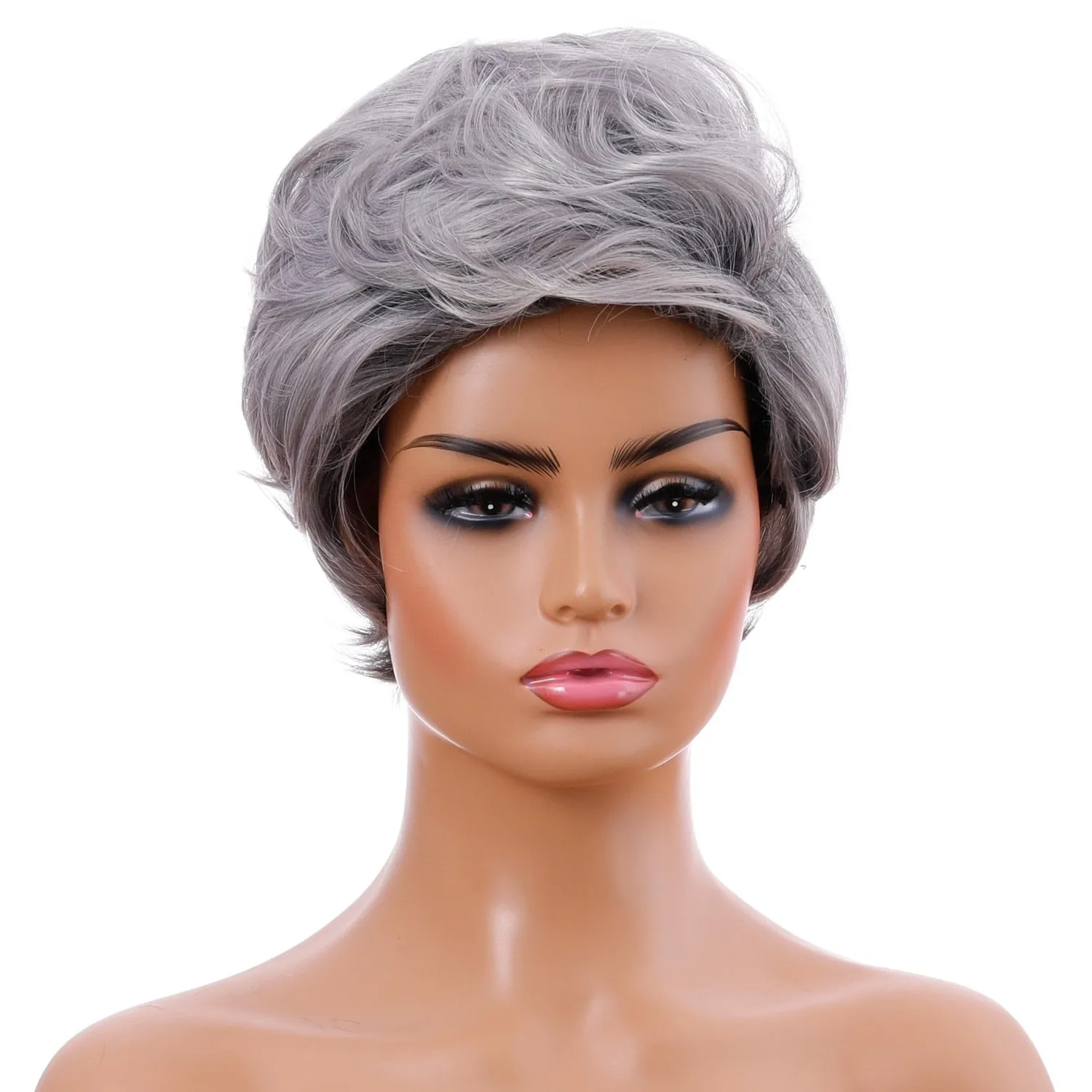 "Marty" Short Curly Dark Gray Wig