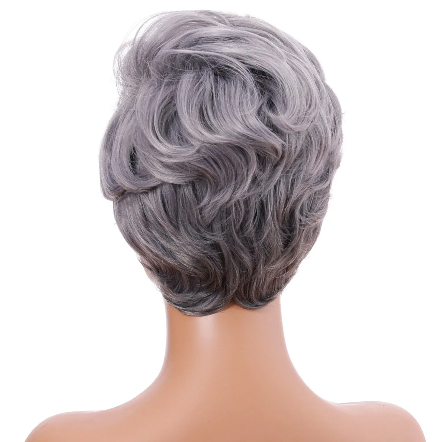 "Marty" Short Curly Dark Gray Wig