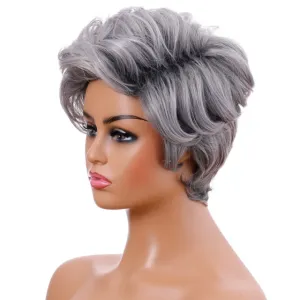 "Marty" Short Curly Dark Gray Wig