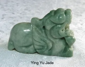 "Pixiu Protects" Burmese Jadeite Pixiu Carving / Pendant