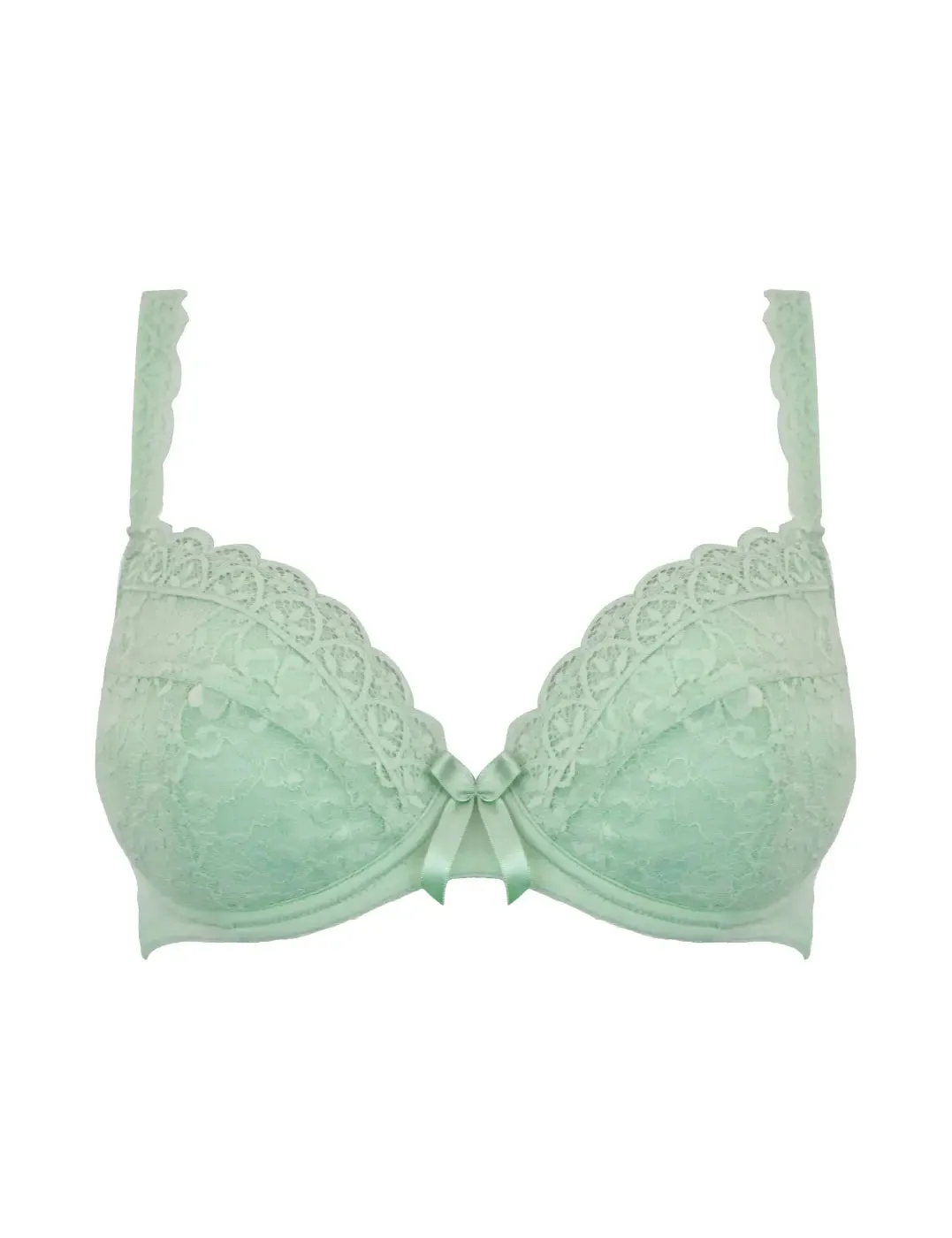 Rebel Padded Plunge Bra In Pistachio - Pour Moi