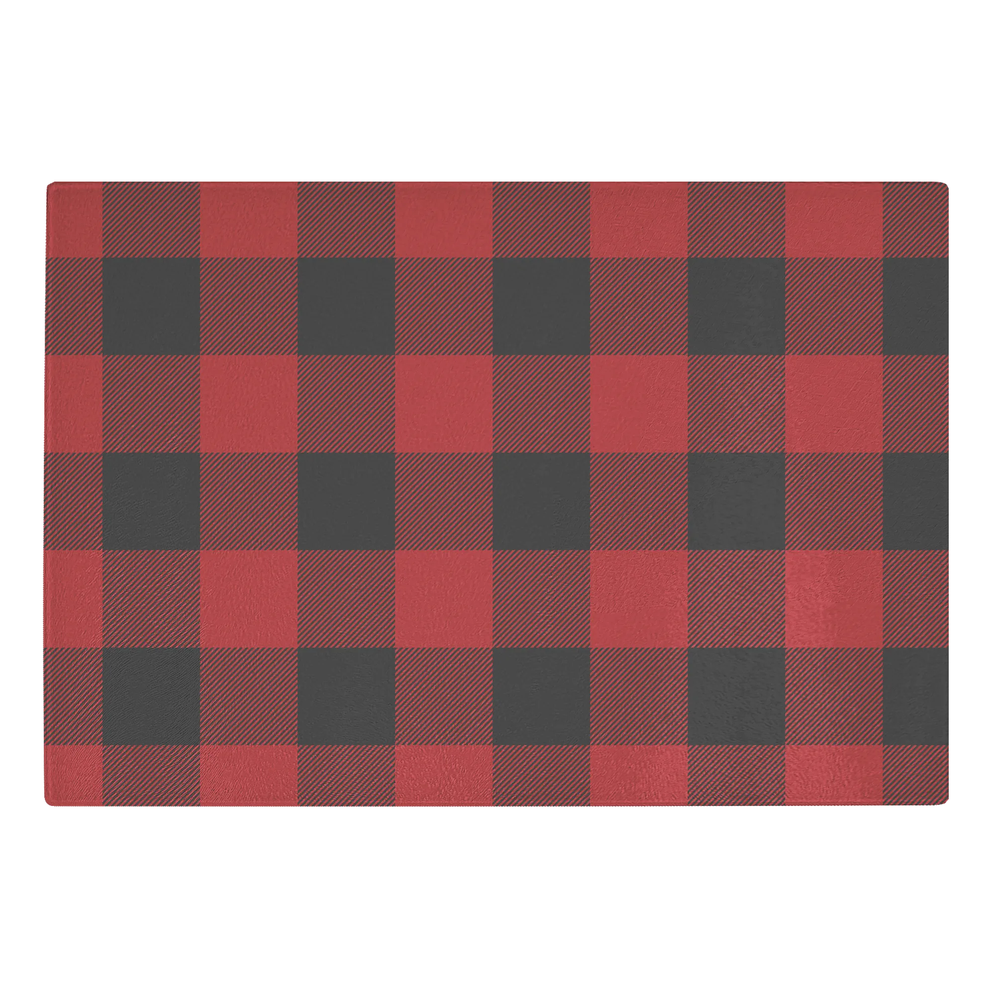 Red and Black Buffalo Plaid Tempered Glass Cutting Board