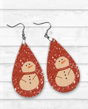 Red Snowman Earrings, Christmas Earrings, Christmas Gifts, Stocking Stuffers, Women's Gift Exchange, Christmas