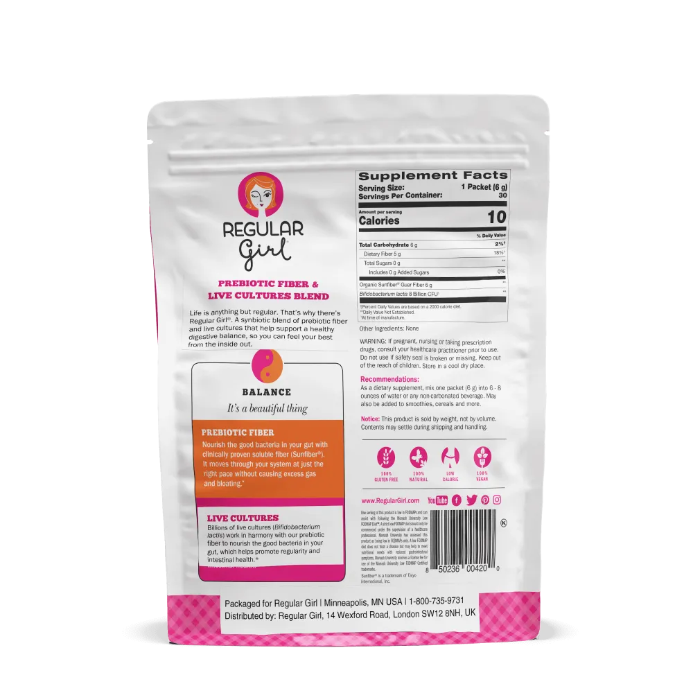 Regular Girl On-The-Go Prebiotic Fibre and Live Cultures 30x6g