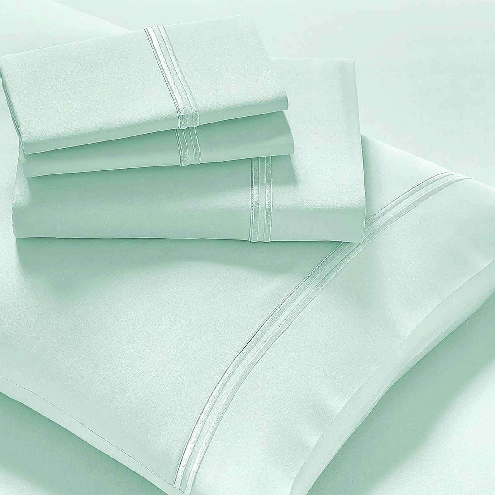 Renee Taylor Strada Embroidered 1000 TC Egyptian Cotton Quilt Cover Sets - Spa