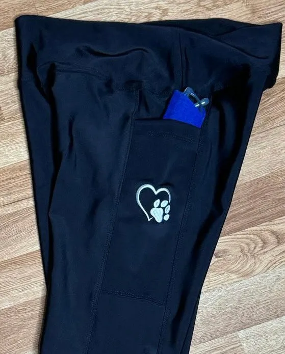 Rescue Love Leggins With Side Pockets & Embroidery
