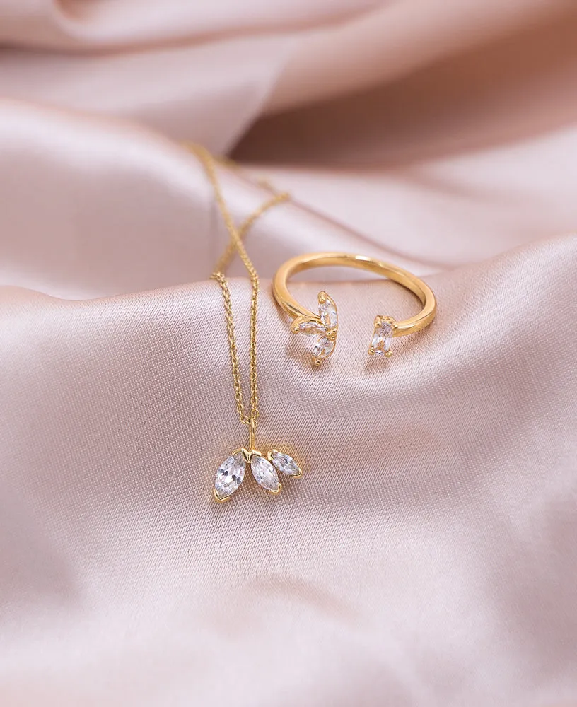 Resilience Set - Colette 14k Gold Necklace and Camille 14k Gold Open Ring