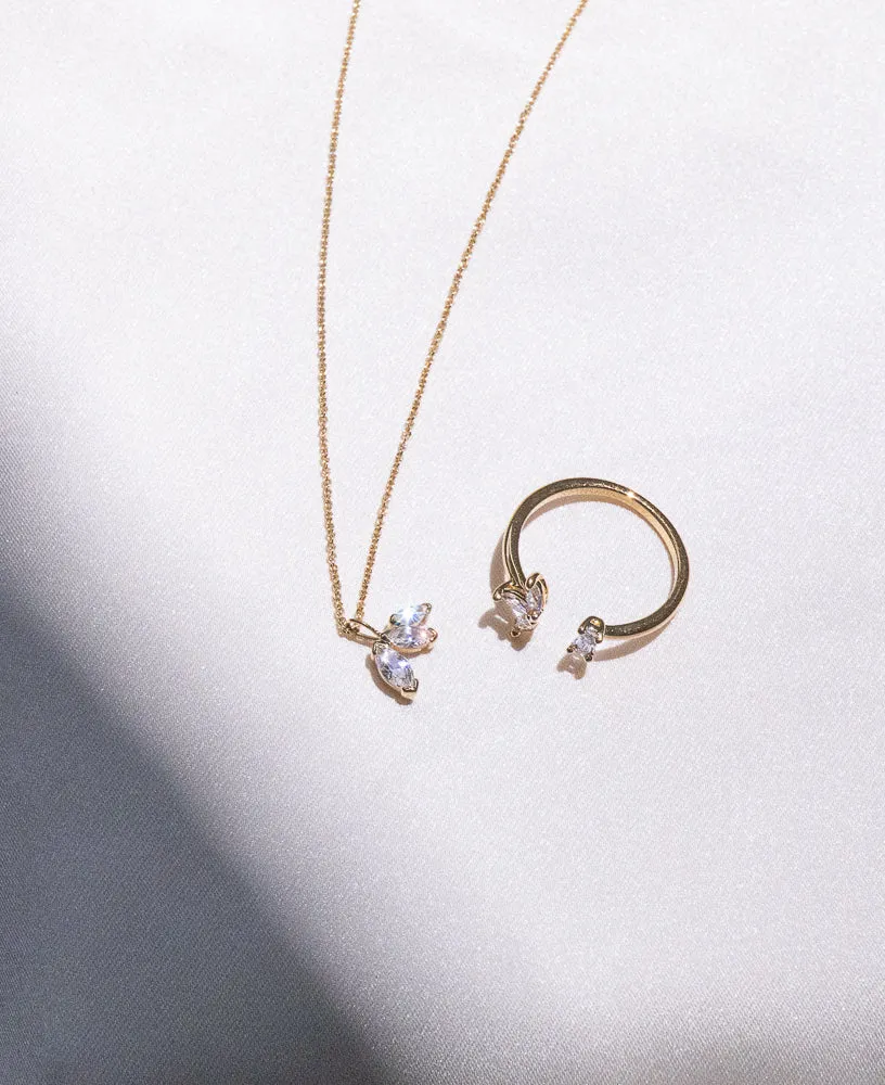 Resilience Set - Colette 14k Gold Necklace and Camille 14k Gold Open Ring
