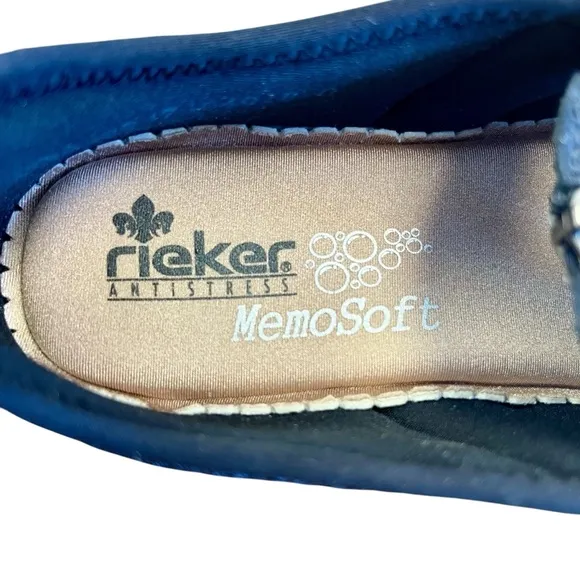 RIEKER Navy Blue Zip Sneakers Shoes Sz 39 US 8 Comfort Cushioned MemoSoft Sandal