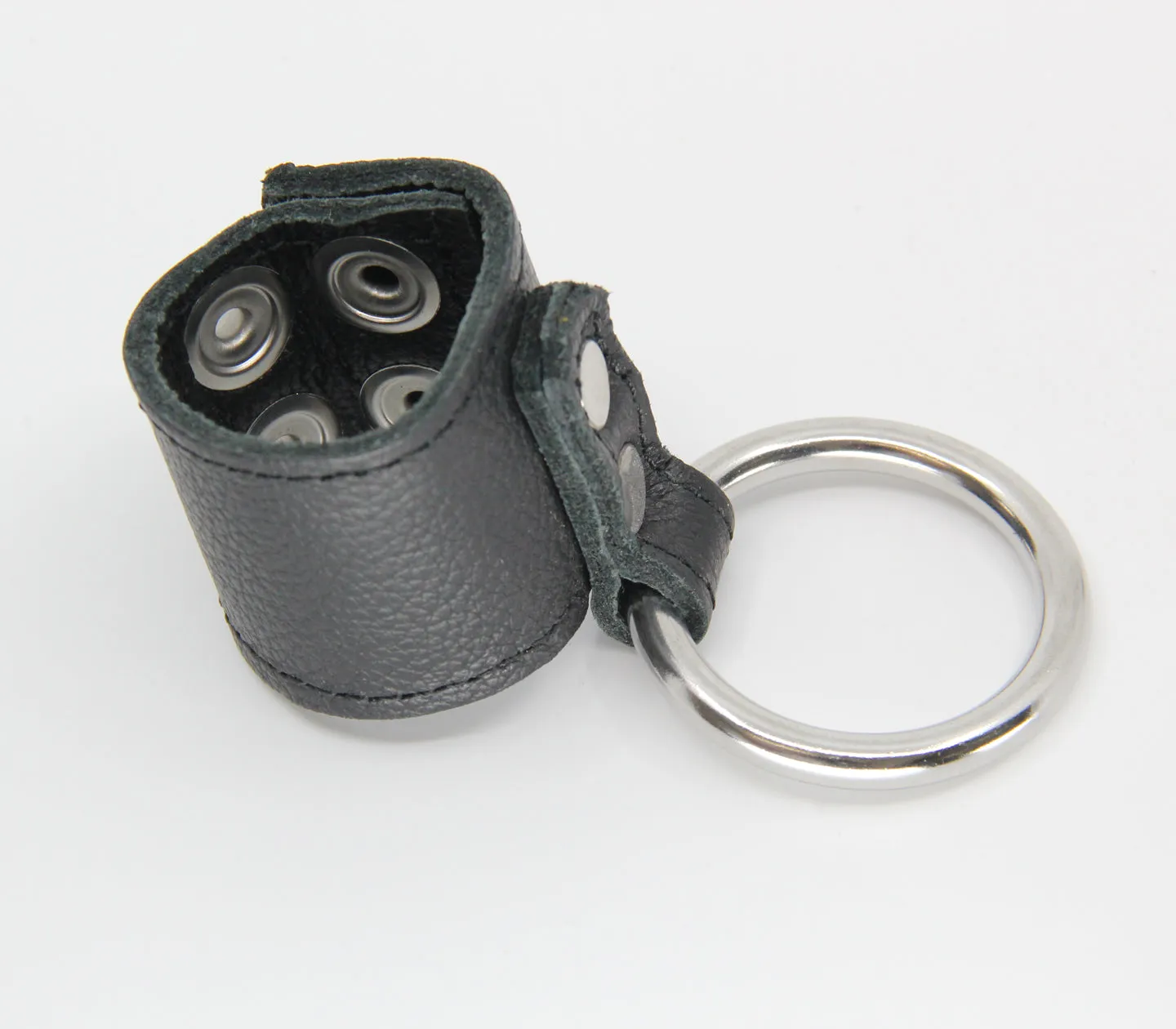 Rin005 Cock Ring W/ Leather Adjustable Quick Release Ball Stretcher