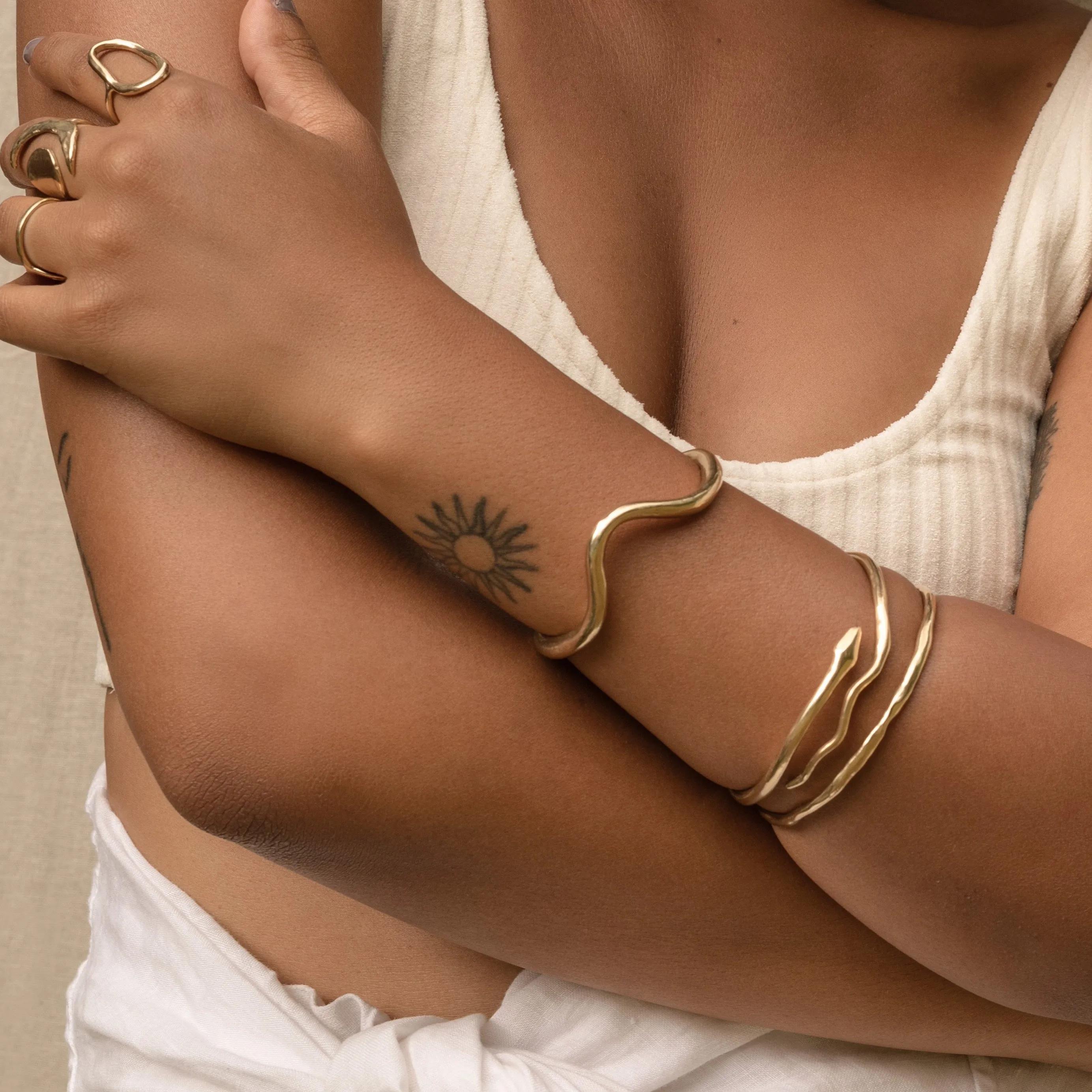 River Snake Bangle | Bronze
