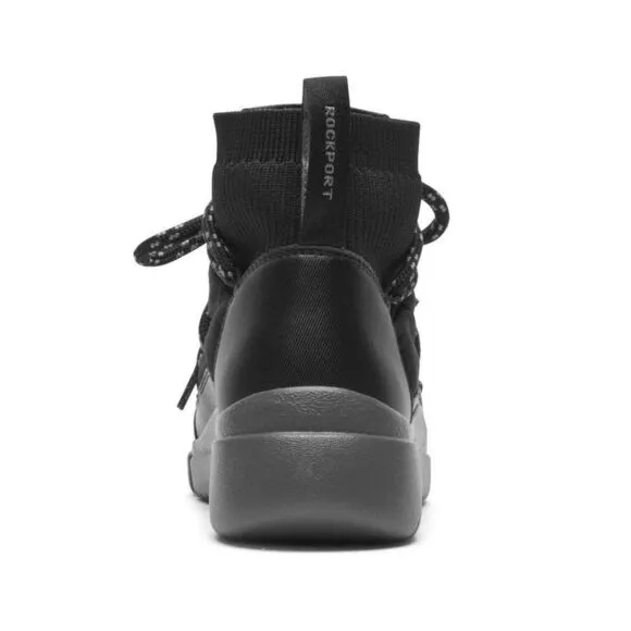 Rockport Women's R-Evolution Washable Quilted Bungee Bootie Black Noir Size 5.5