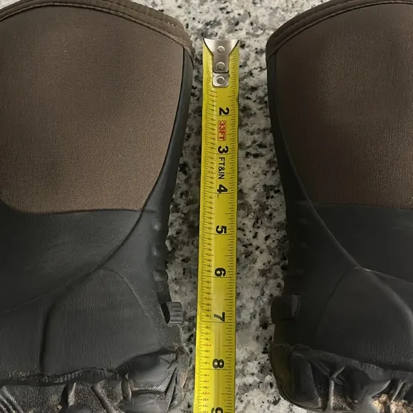 Rocky Kids' Core 9” Rubber Outdoor Boot Black and Brown Sz 1 Boy Waterproof