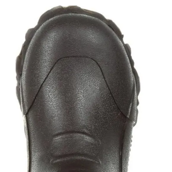 Rocky Kids' Core 9” Rubber Outdoor Boot Black and Brown Sz 1 Boy Waterproof