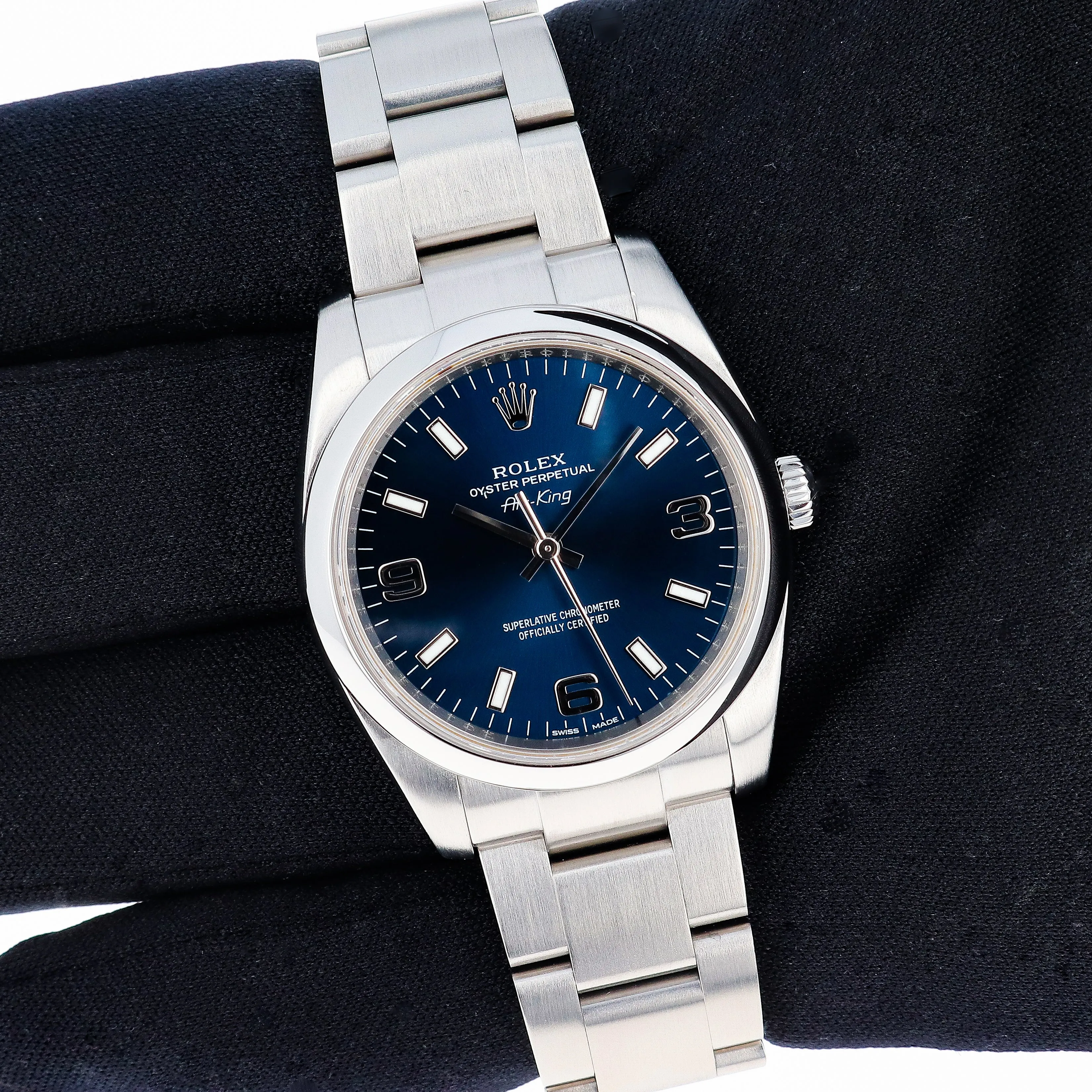 Rolex Air-King 114200 Blue Arabic Explorer Oyster Steel 34 mm