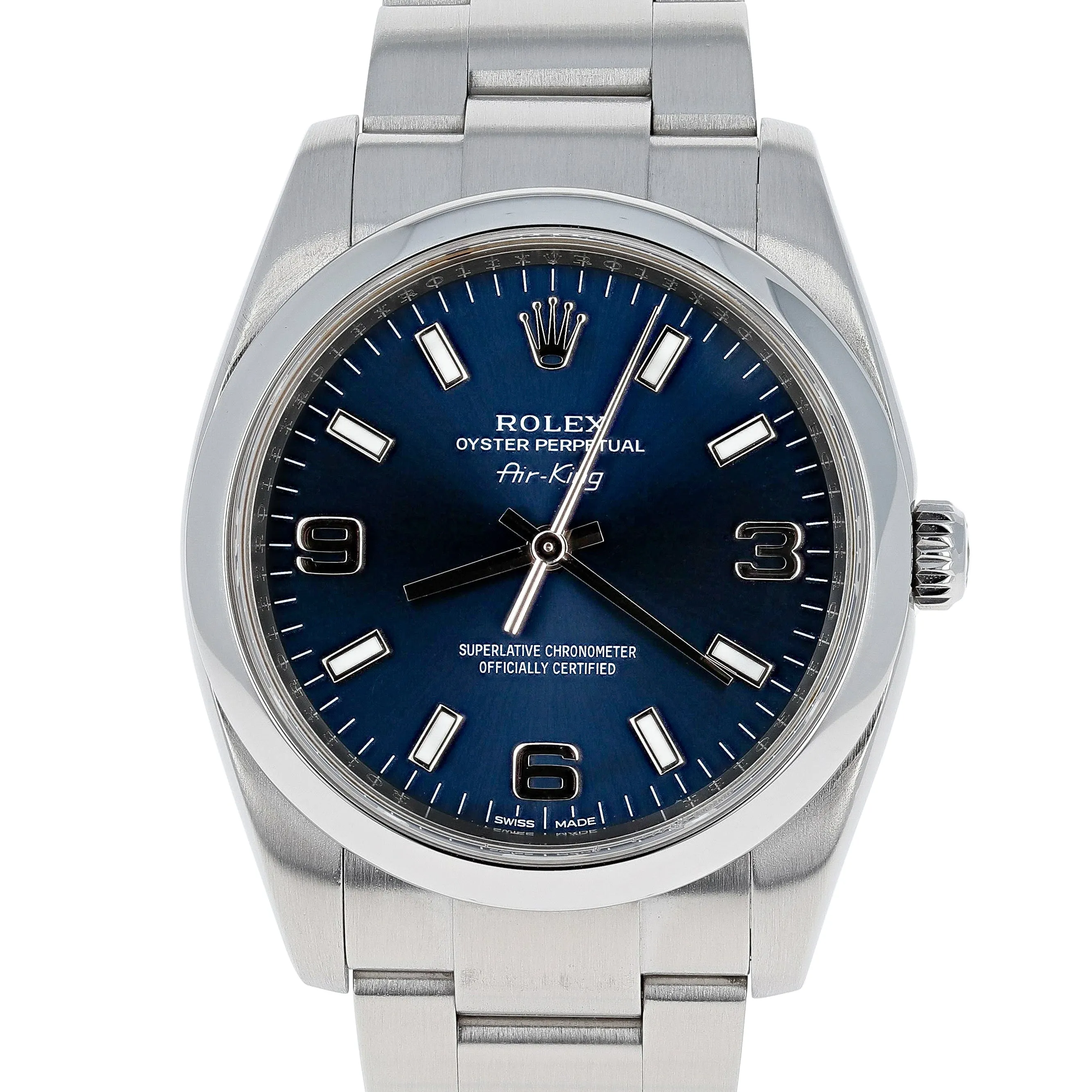 Rolex Air-King 114200 Blue Arabic Explorer Oyster Steel 34 mm