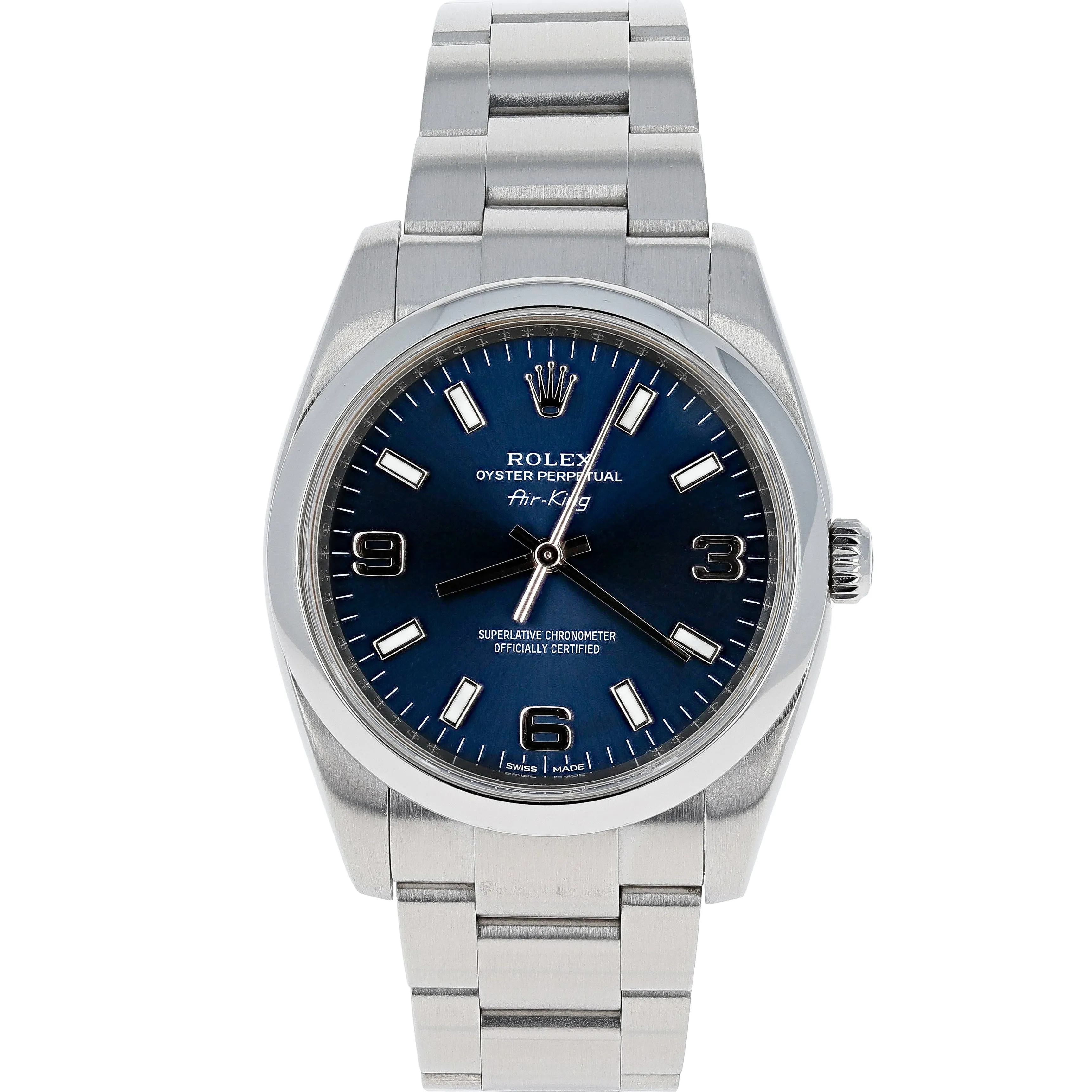 Rolex Air-King 114200 Blue Arabic Explorer Oyster Steel 34 mm
