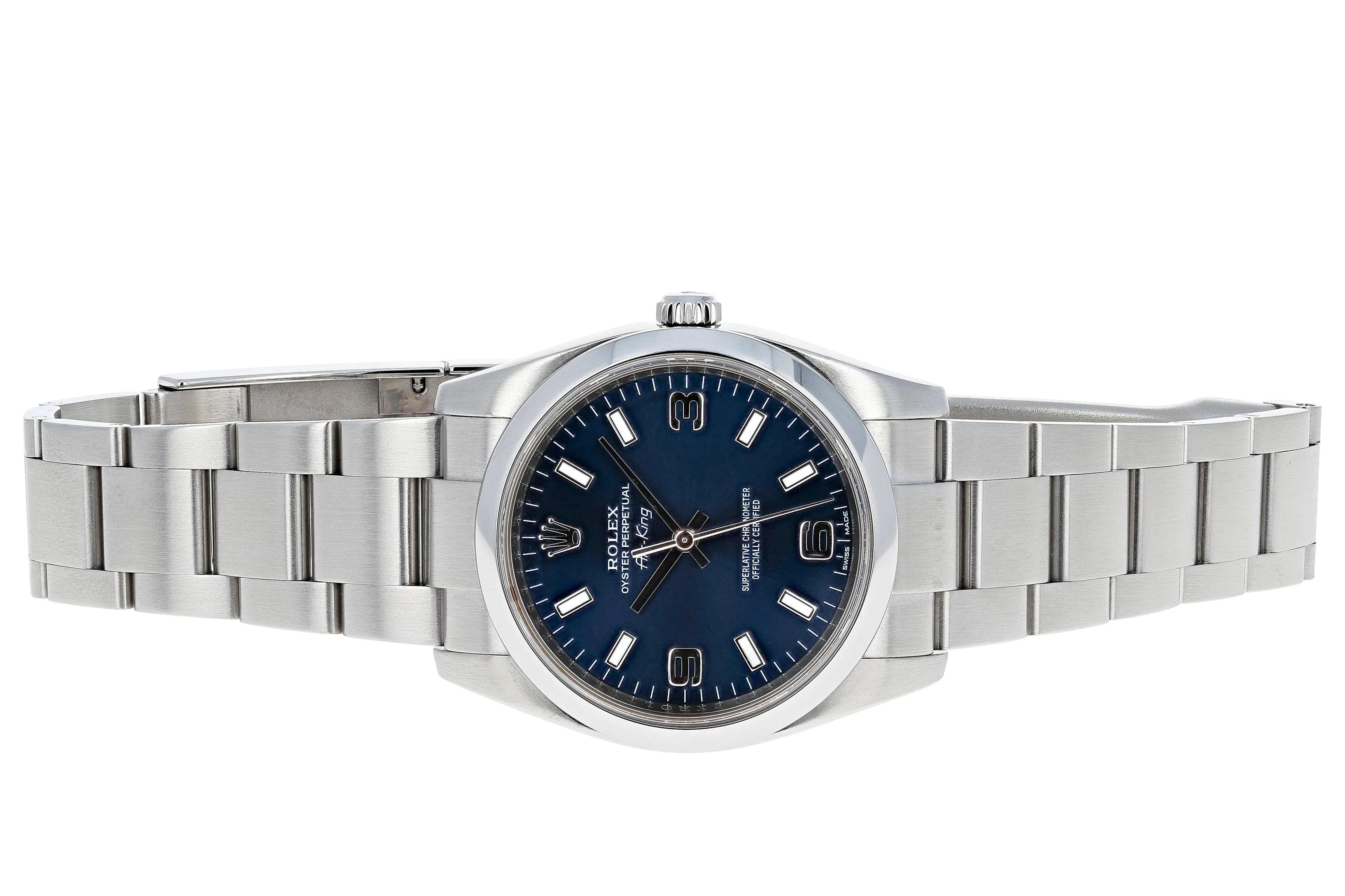 Rolex Air-King 114200 Blue Arabic Explorer Oyster Steel 34 mm