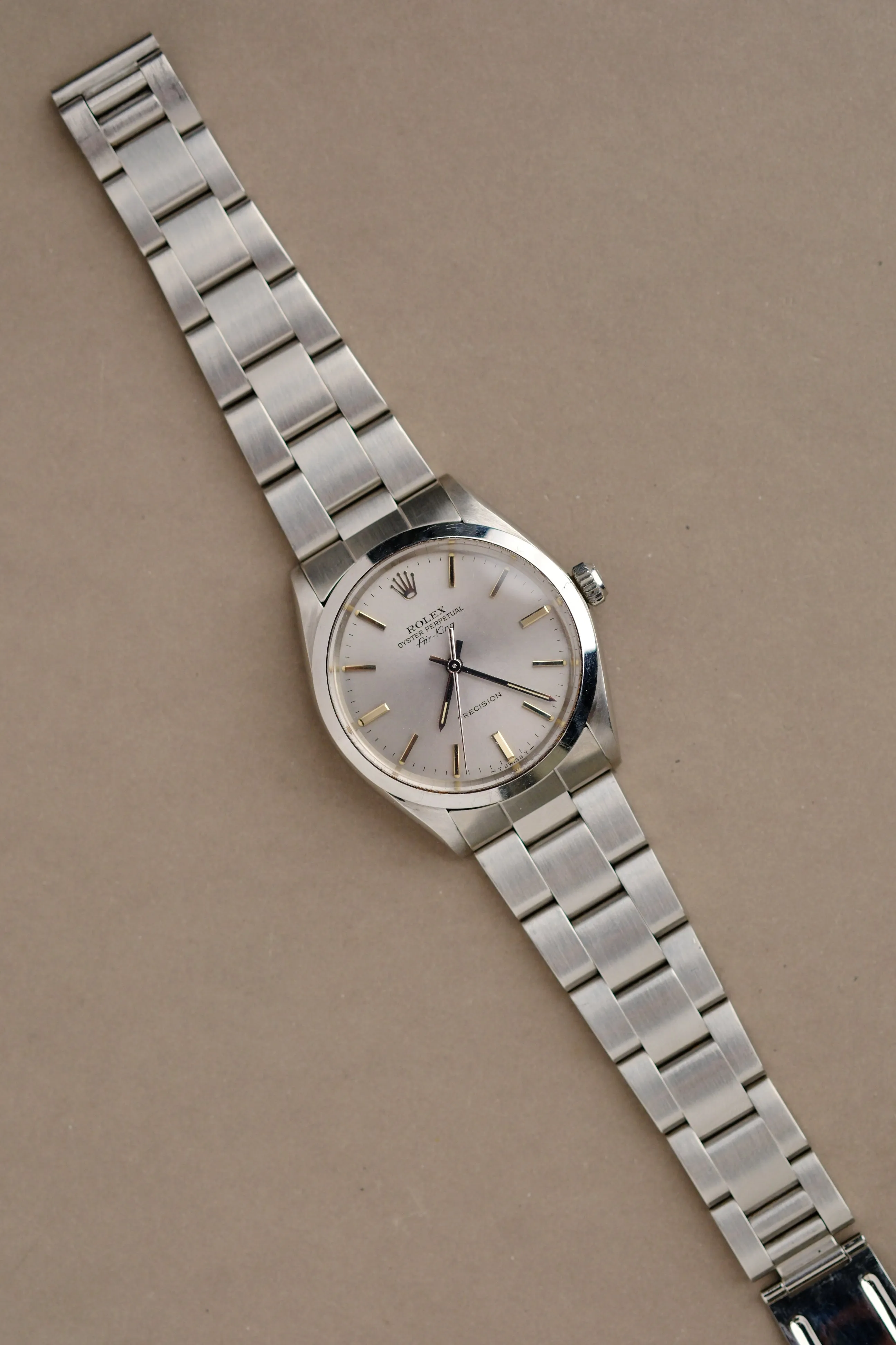 Rolex Air-King 5500 Grey Dial w/ Cream Patina - 1984