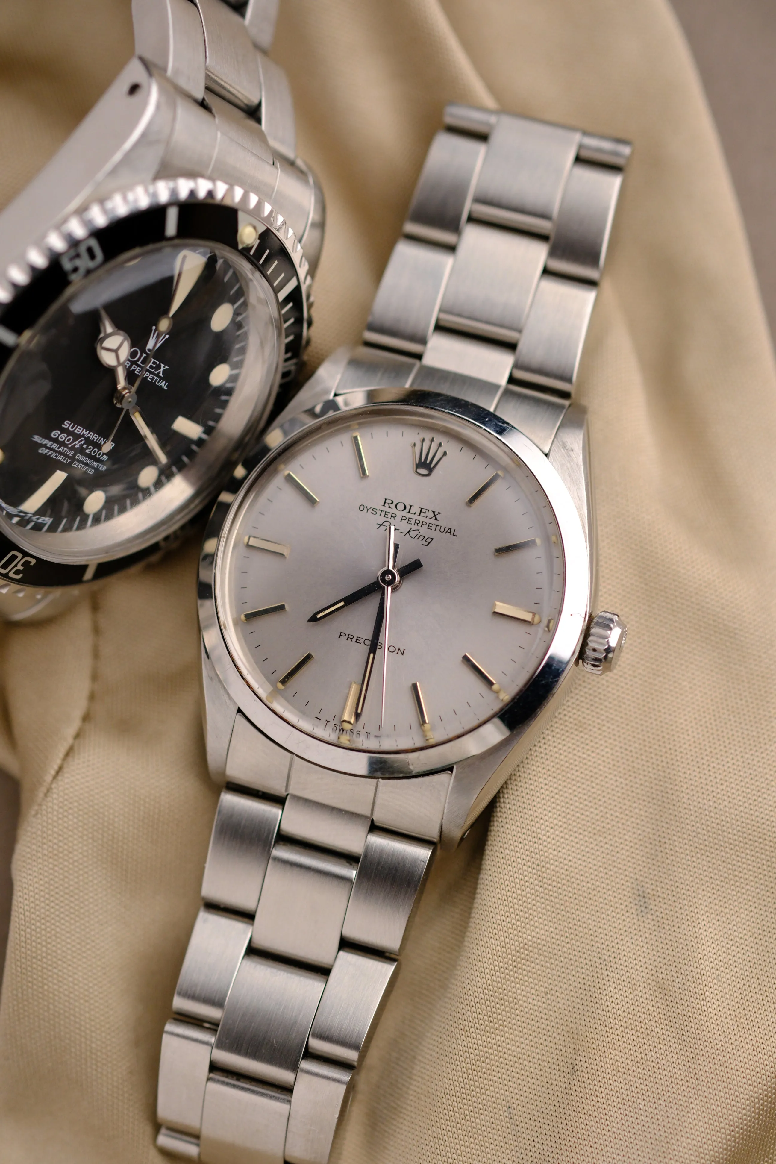 Rolex Air-King 5500 Grey Dial w/ Cream Patina - 1984