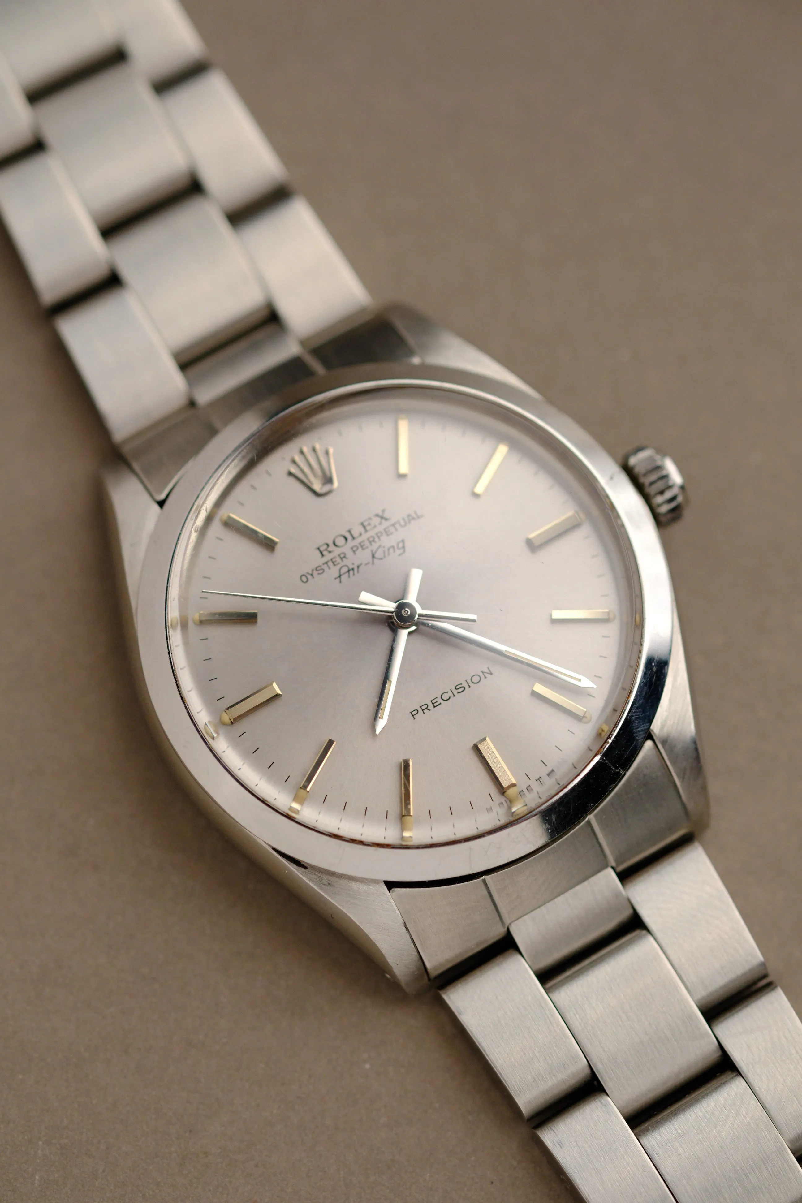Rolex Air-King 5500 Grey Dial w/ Cream Patina - 1984