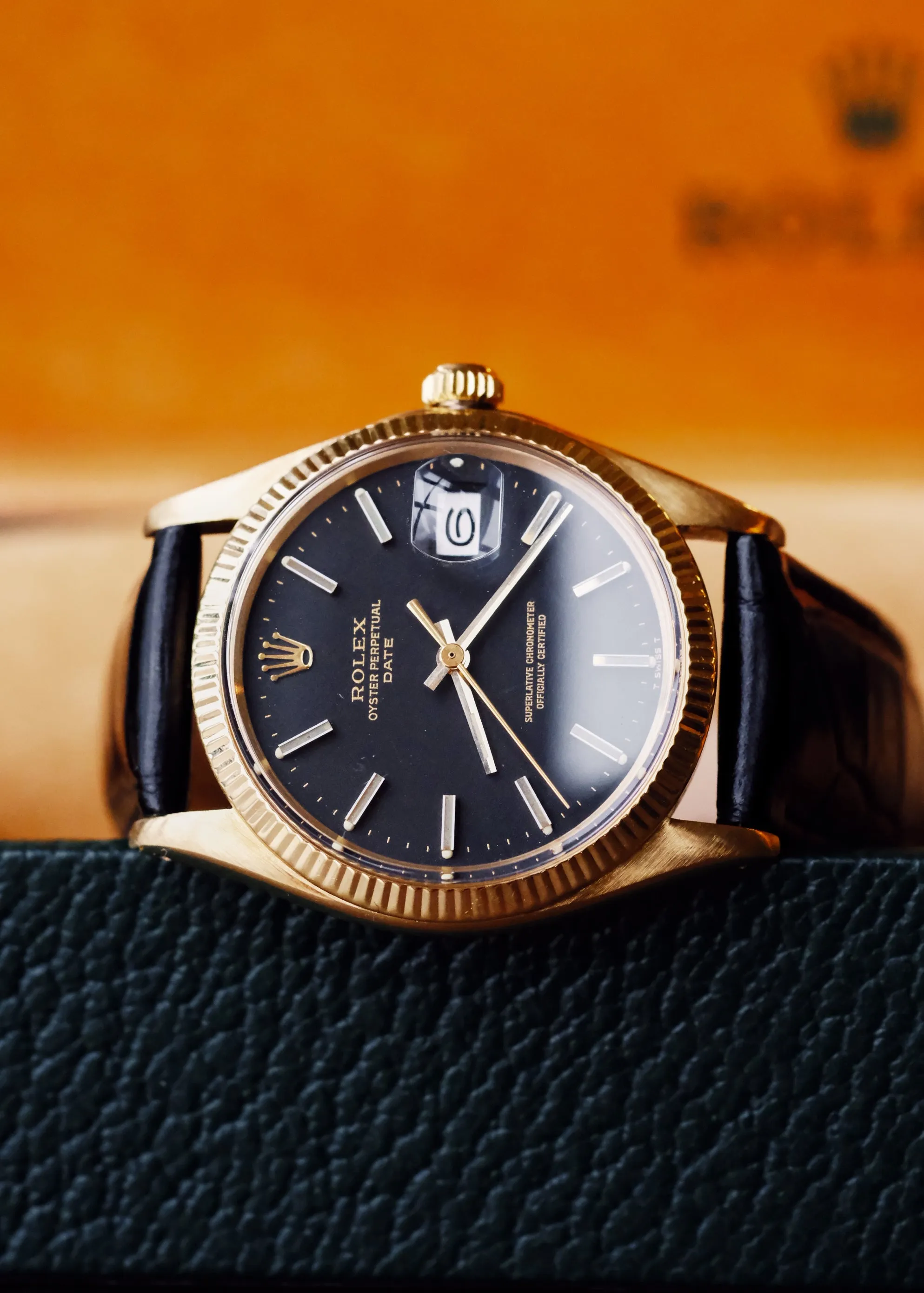 Rolex Date 1503 Matte Black Dial w/Cream Patina- 1972