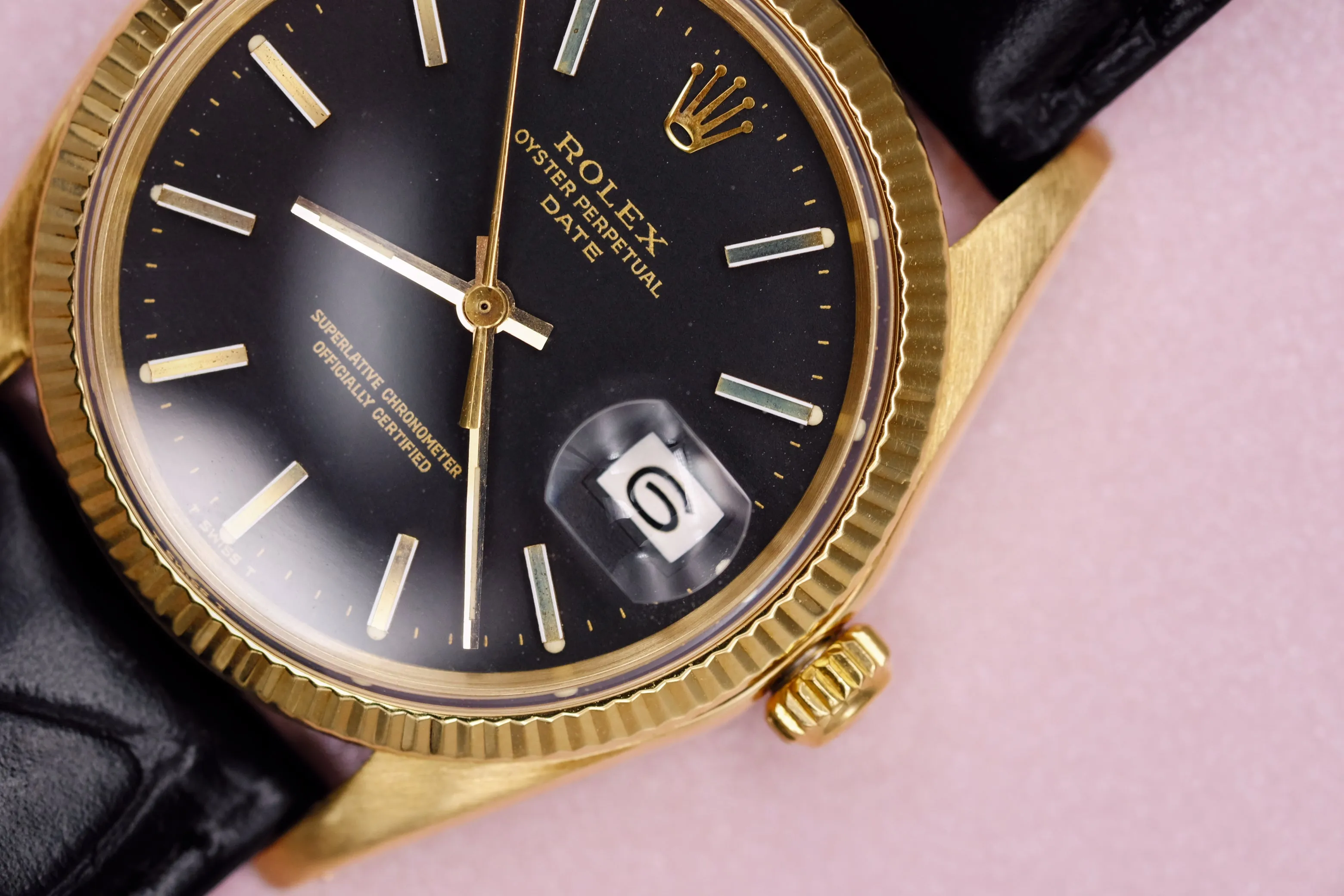 Rolex Date 1503 Matte Black Dial w/Cream Patina- 1972
