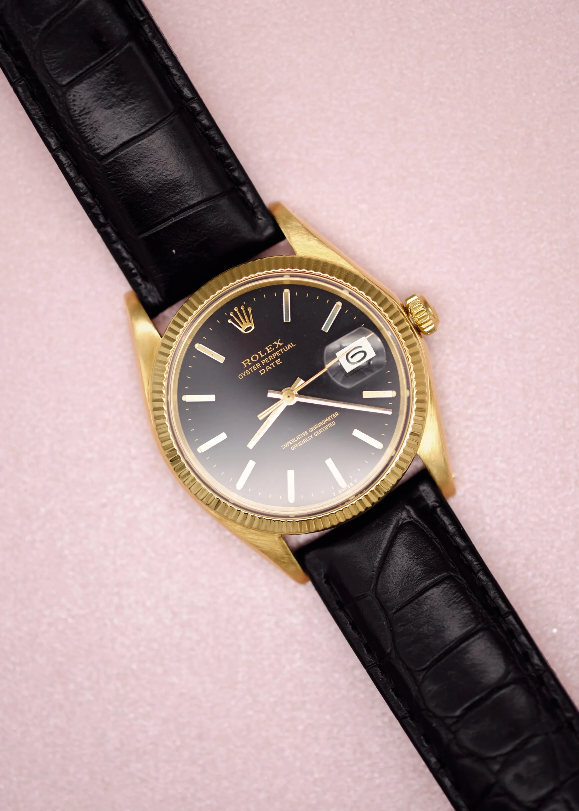 Rolex Date 1503 Matte Black Dial w/Cream Patina- 1972
