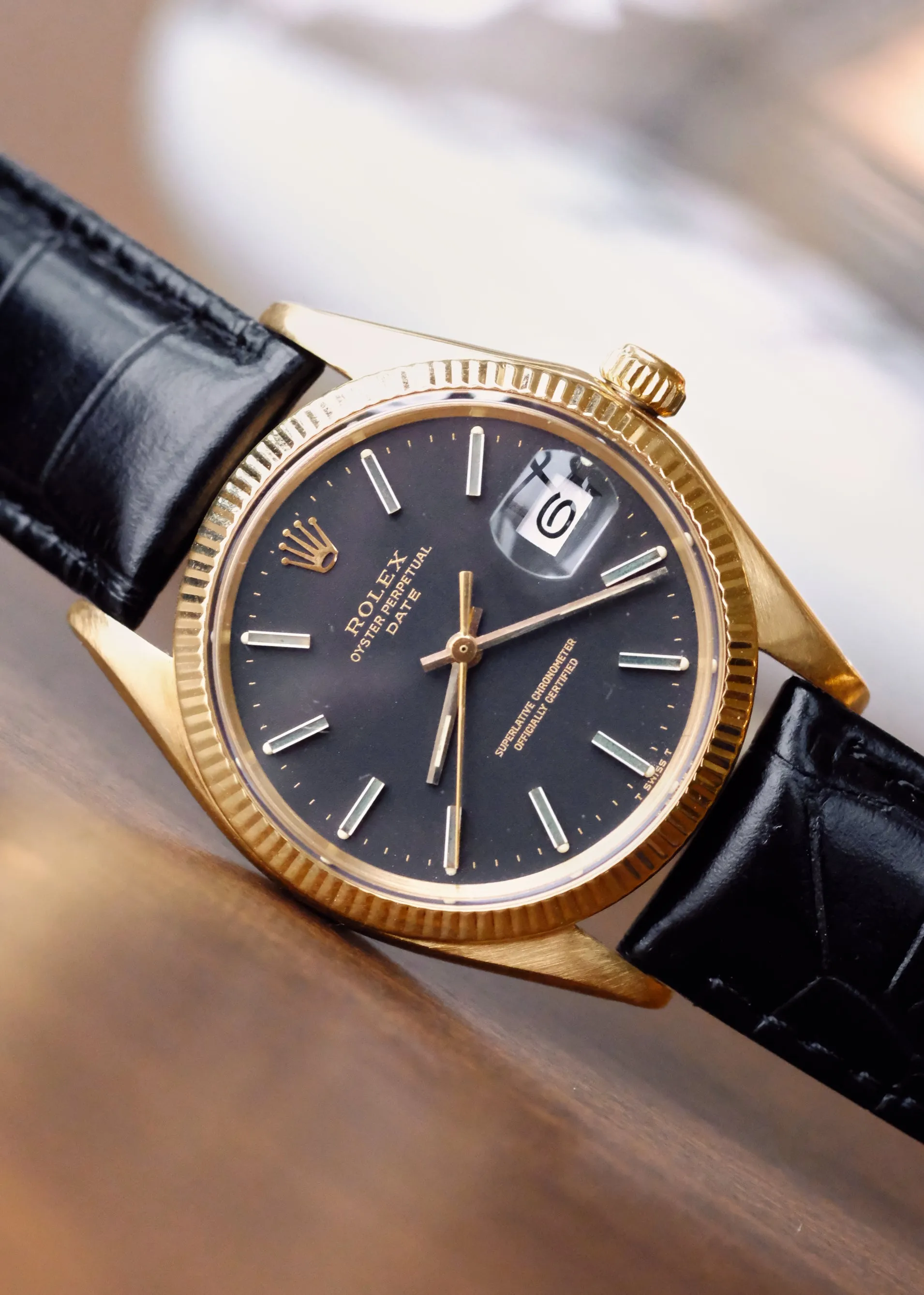 Rolex Date 1503 Matte Black Dial w/Cream Patina- 1972