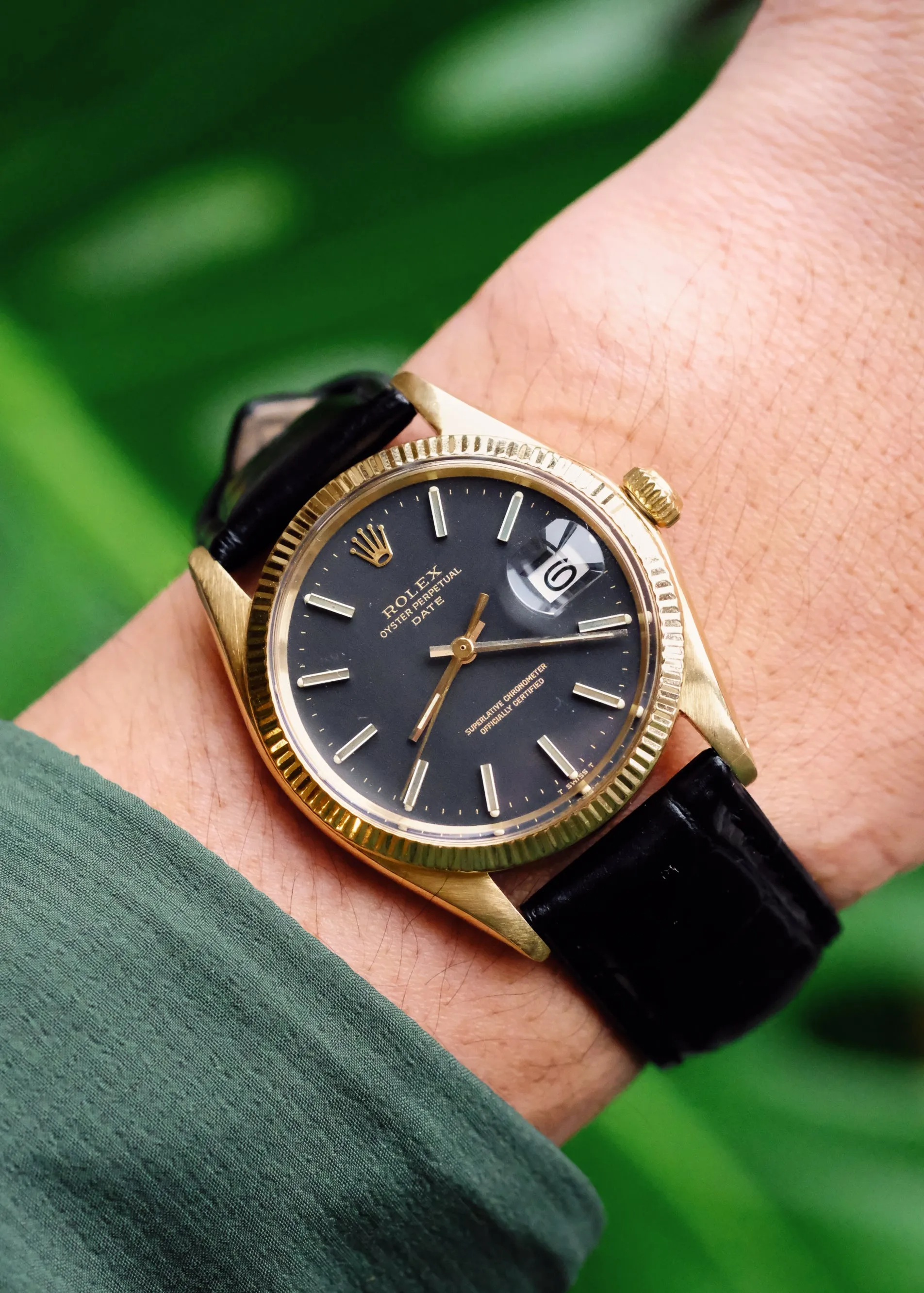 Rolex Date 1503 Matte Black Dial w/Cream Patina- 1972